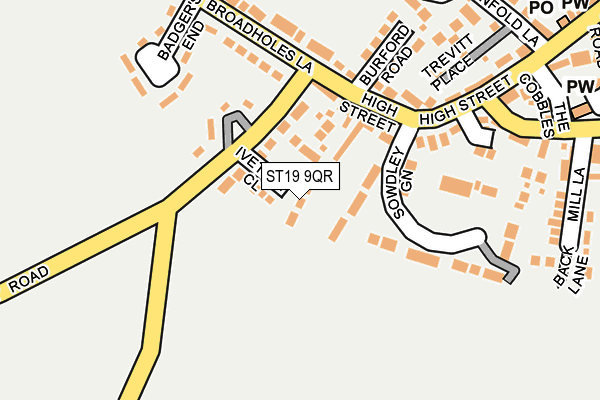 ST19 9QR map - OS OpenMap – Local (Ordnance Survey)