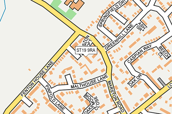 ST19 9RA map - OS OpenMap – Local (Ordnance Survey)