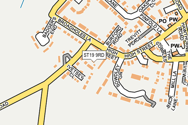 ST19 9RD map - OS OpenMap – Local (Ordnance Survey)