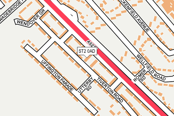 ST2 0AD map - OS OpenMap – Local (Ordnance Survey)