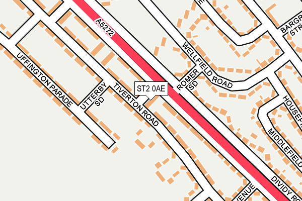 ST2 0AE map - OS OpenMap – Local (Ordnance Survey)