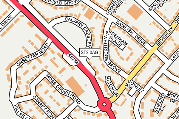 ST2 0AG map - OS OpenMap – Local (Ordnance Survey)