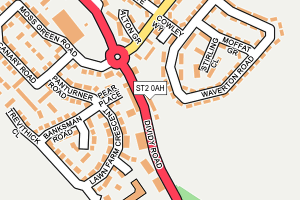 ST2 0AH map - OS OpenMap – Local (Ordnance Survey)