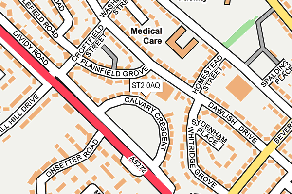 ST2 0AQ map - OS OpenMap – Local (Ordnance Survey)