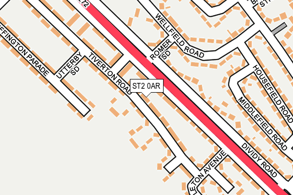 ST2 0AR map - OS OpenMap – Local (Ordnance Survey)