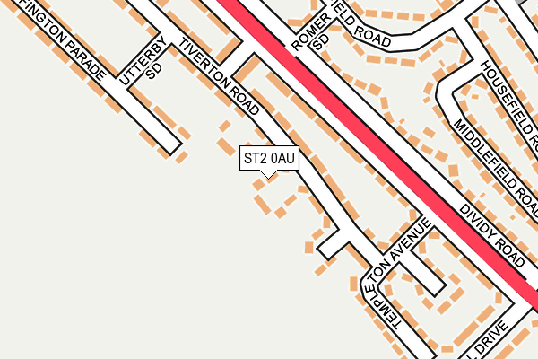 ST2 0AU map - OS OpenMap – Local (Ordnance Survey)