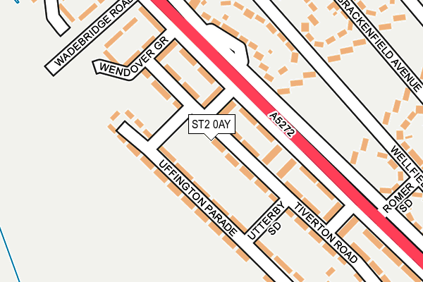 ST2 0AY map - OS OpenMap – Local (Ordnance Survey)