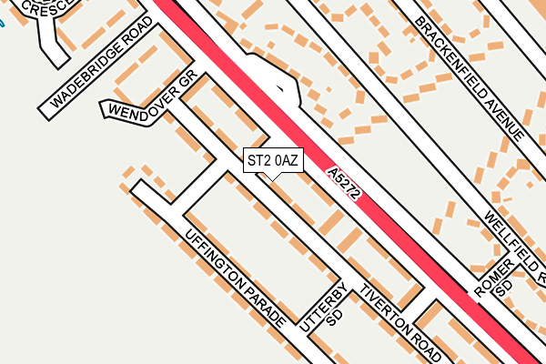 ST2 0AZ map - OS OpenMap – Local (Ordnance Survey)