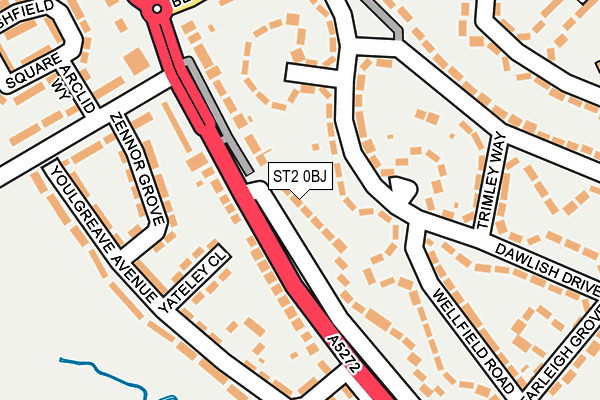 ST2 0BJ map - OS OpenMap – Local (Ordnance Survey)