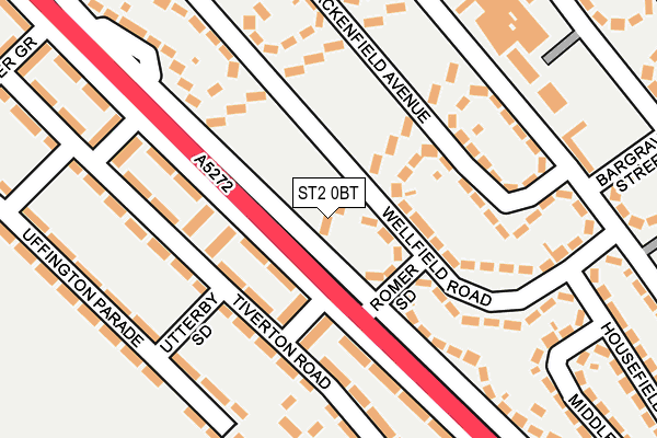 ST2 0BT map - OS OpenMap – Local (Ordnance Survey)