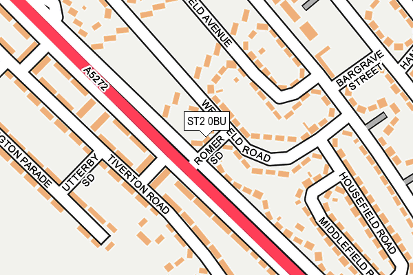 ST2 0BU map - OS OpenMap – Local (Ordnance Survey)