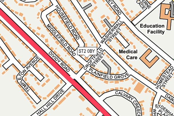 ST2 0BY map - OS OpenMap – Local (Ordnance Survey)