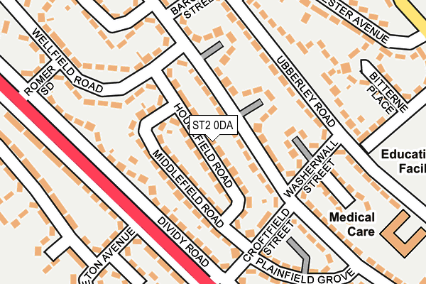 ST2 0DA map - OS OpenMap – Local (Ordnance Survey)