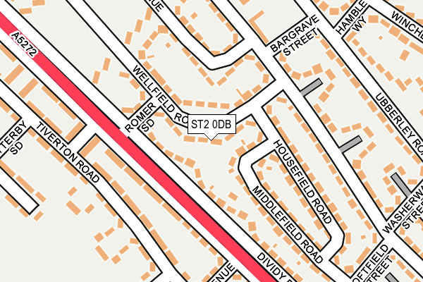 ST2 0DB map - OS OpenMap – Local (Ordnance Survey)