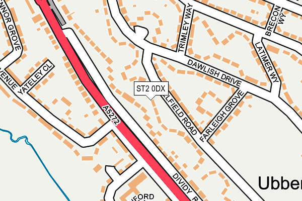 ST2 0DX map - OS OpenMap – Local (Ordnance Survey)