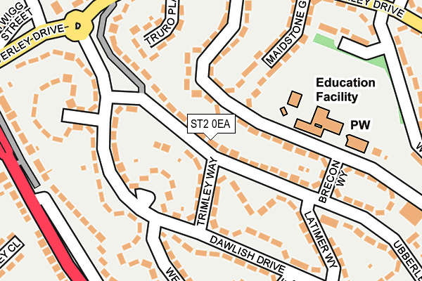 ST2 0EA map - OS OpenMap – Local (Ordnance Survey)