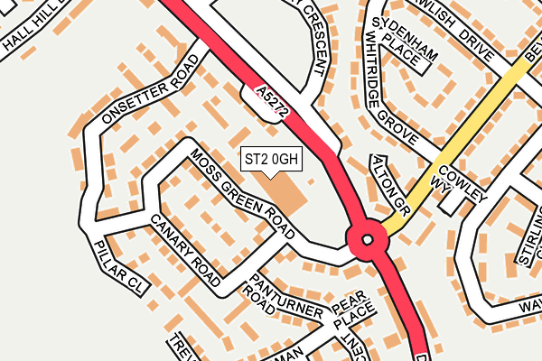 ST2 0GH map - OS OpenMap – Local (Ordnance Survey)