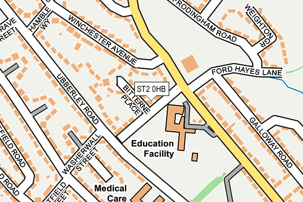 ST2 0HB map - OS OpenMap – Local (Ordnance Survey)