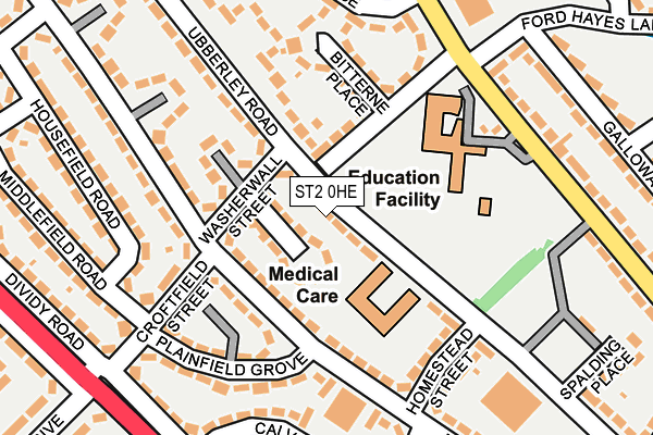 ST2 0HE map - OS OpenMap – Local (Ordnance Survey)