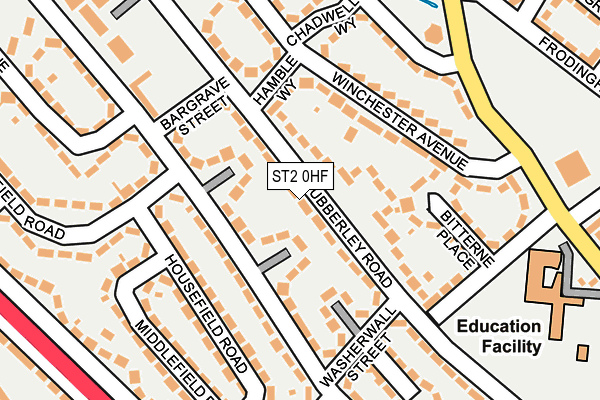 ST2 0HF map - OS OpenMap – Local (Ordnance Survey)
