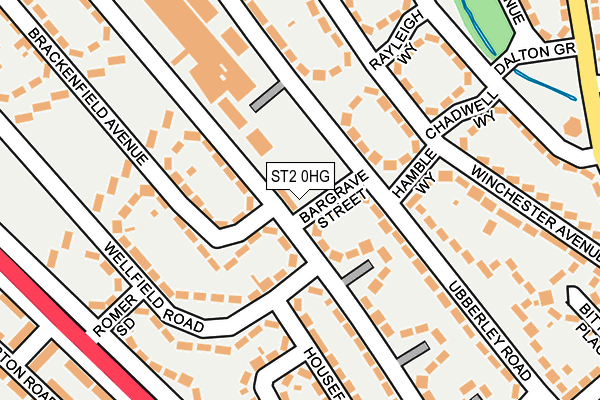 ST2 0HG map - OS OpenMap – Local (Ordnance Survey)