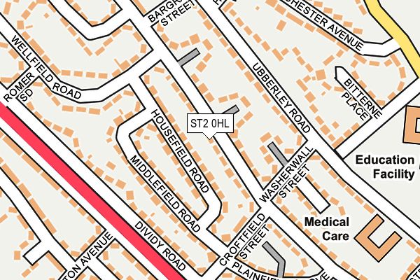 ST2 0HL map - OS OpenMap – Local (Ordnance Survey)