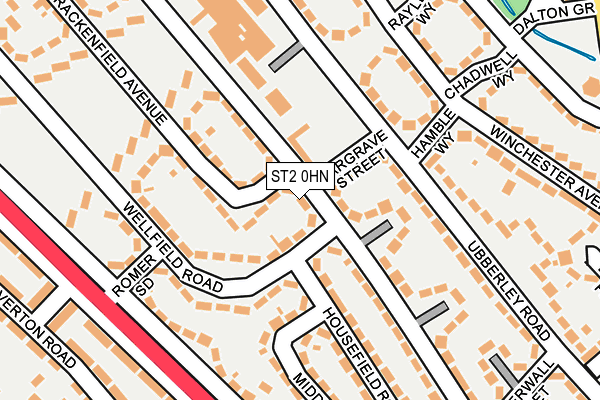 ST2 0HN map - OS OpenMap – Local (Ordnance Survey)