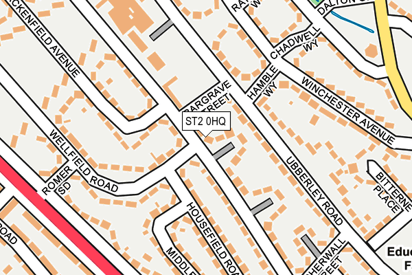 ST2 0HQ map - OS OpenMap – Local (Ordnance Survey)