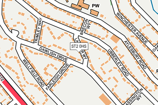 ST2 0HS map - OS OpenMap – Local (Ordnance Survey)