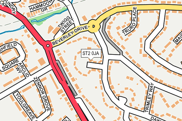 ST2 0JA map - OS OpenMap – Local (Ordnance Survey)