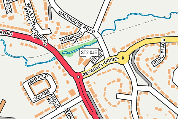 ST2 0JE map - OS OpenMap – Local (Ordnance Survey)