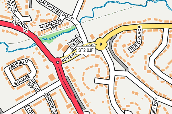 ST2 0JF map - OS OpenMap – Local (Ordnance Survey)