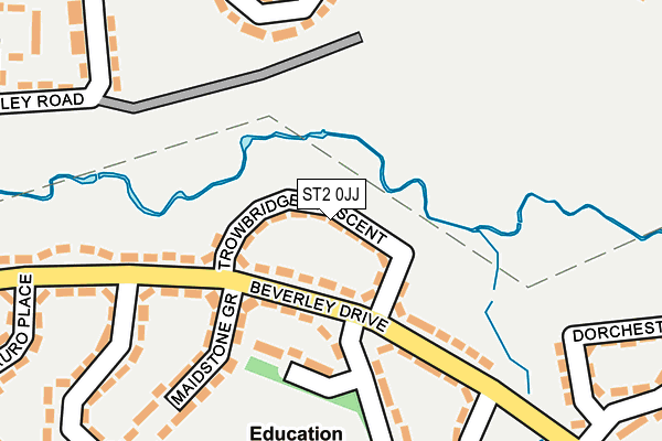 ST2 0JJ map - OS OpenMap – Local (Ordnance Survey)