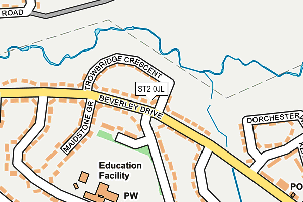 ST2 0JL map - OS OpenMap – Local (Ordnance Survey)