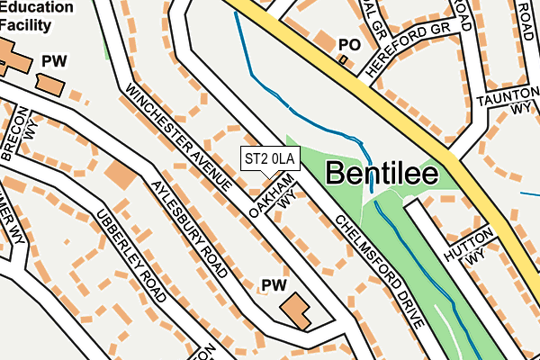 ST2 0LA map - OS OpenMap – Local (Ordnance Survey)