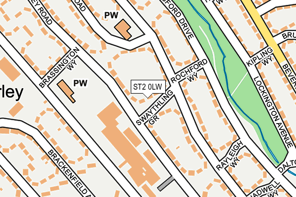 ST2 0LW map - OS OpenMap – Local (Ordnance Survey)