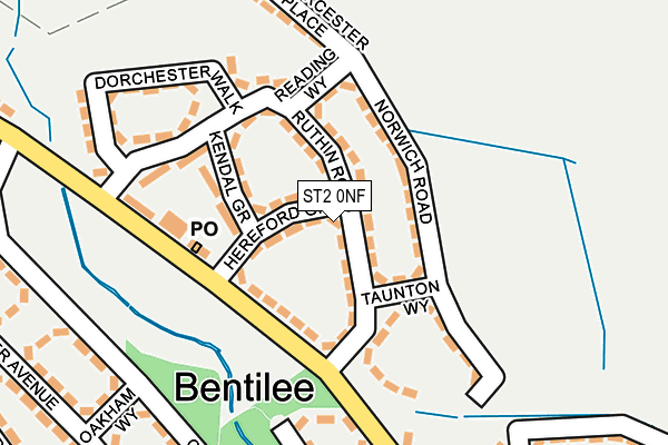 ST2 0NF map - OS OpenMap – Local (Ordnance Survey)