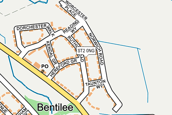 ST2 0NG map - OS OpenMap – Local (Ordnance Survey)