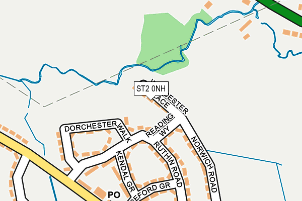 ST2 0NH map - OS OpenMap – Local (Ordnance Survey)