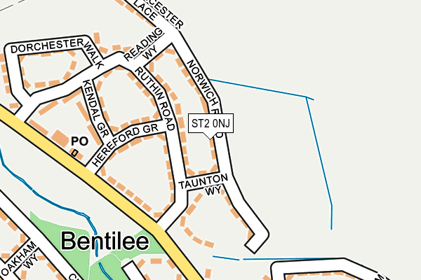 ST2 0NJ map - OS OpenMap – Local (Ordnance Survey)