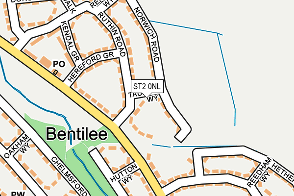 ST2 0NL map - OS OpenMap – Local (Ordnance Survey)