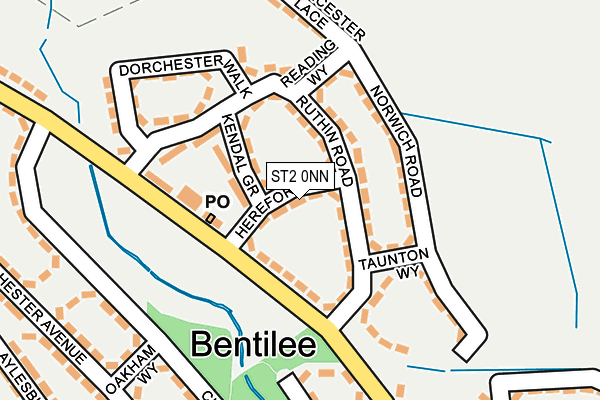 ST2 0NN map - OS OpenMap – Local (Ordnance Survey)