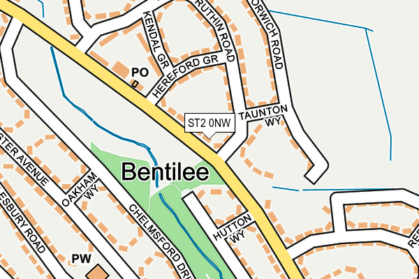 ST2 0NW map - OS OpenMap – Local (Ordnance Survey)