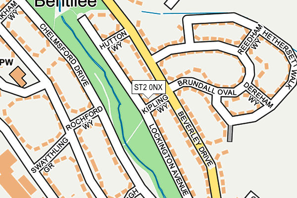 ST2 0NX map - OS OpenMap – Local (Ordnance Survey)