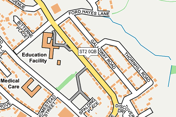 ST2 0QB map - OS OpenMap – Local (Ordnance Survey)