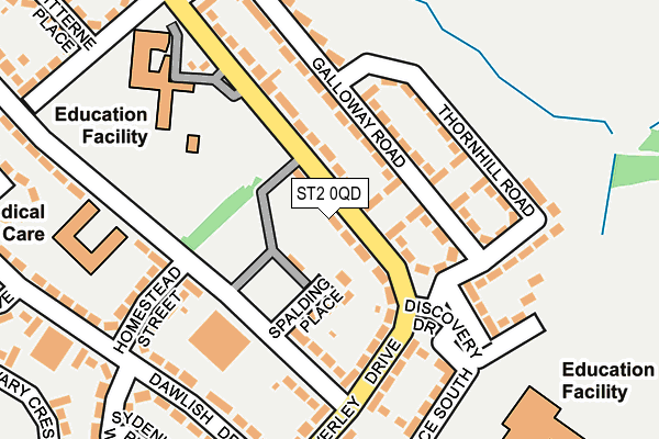 ST2 0QD map - OS OpenMap – Local (Ordnance Survey)