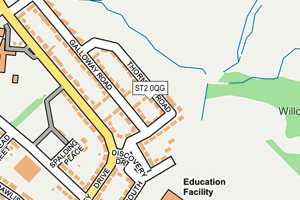 ST2 0QG map - OS OpenMap – Local (Ordnance Survey)