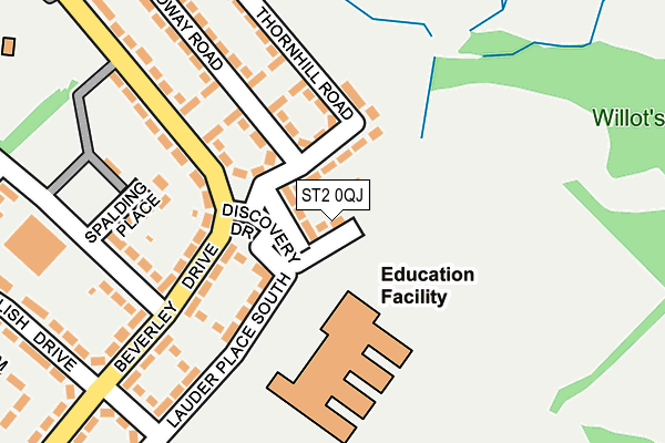 ST2 0QJ map - OS OpenMap – Local (Ordnance Survey)