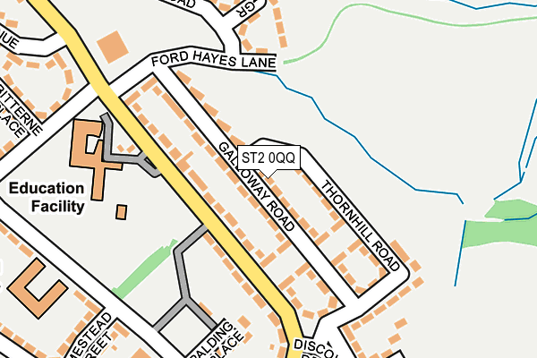 ST2 0QQ map - OS OpenMap – Local (Ordnance Survey)