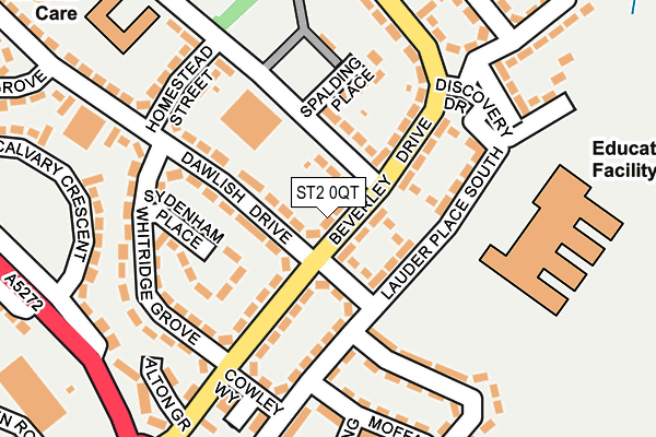 ST2 0QT map - OS OpenMap – Local (Ordnance Survey)